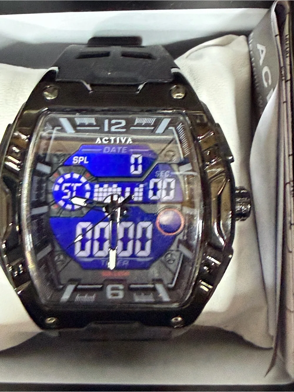 Activa Venzis X Invicta Digital Men’s Sport Watch-50mm Black Case New